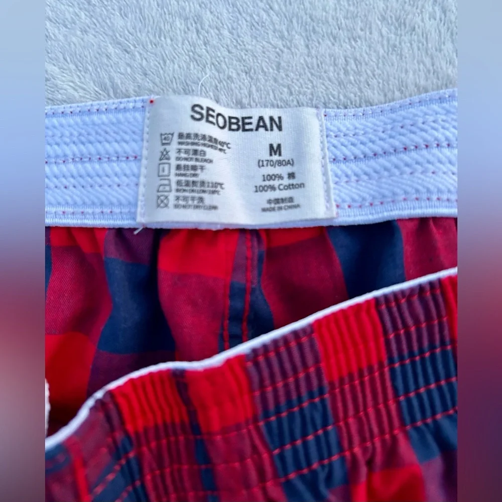 Soebean Checkered Fit Trunks Underwear Sz.Medium Mens 100% Cotton